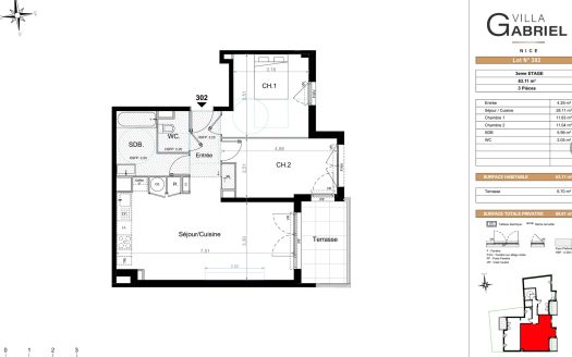Nice – Port District – Large 3-Bedroom Apartment on the Penultimate Floor – New Residence