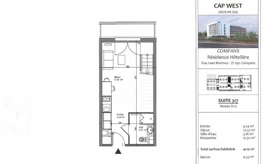 RENTAL INVESTMENT – Compans – Cap West Business Residence – Compans – 7,61%return
