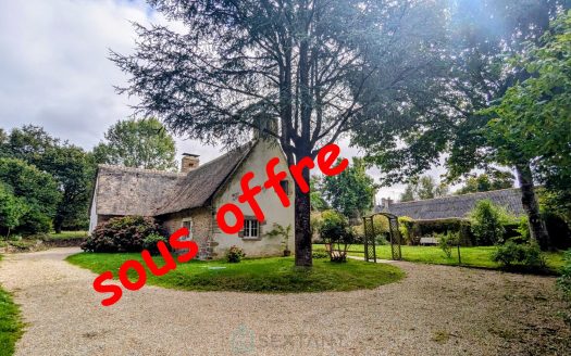 Authentic thatch cottage with land and outbuildings – 15 minutes from Auray