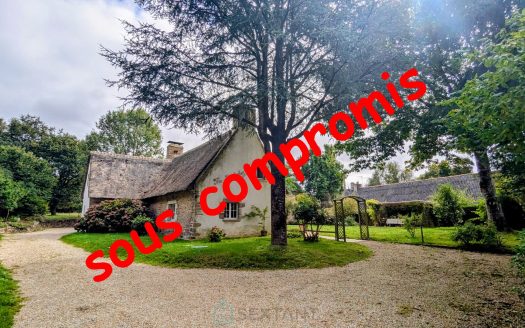Authentic thatch cottage with land and outbuildings – 15 minutes from Auray