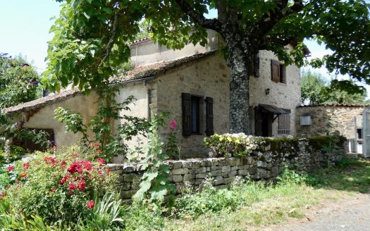 Charming stone village house not overlooked with flowered garden and trees.